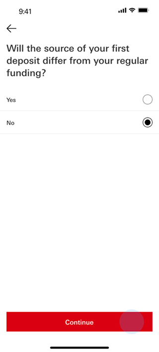 HSBC onboarding — First deposit No