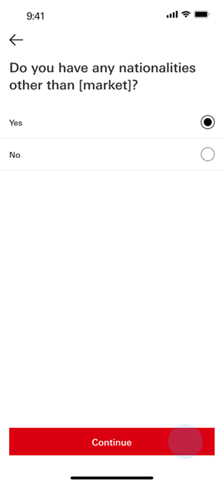 HSBC onboarding — Other nationality question